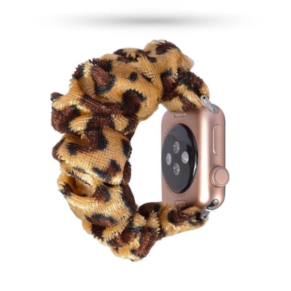 Apple Watch Series 5 44mm Mønster stof urrem - Leopard Mønster Brown