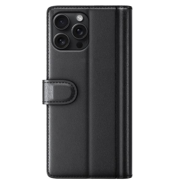 Aito nahkakotelo luottokorttipaikoilla iPhone 16 Pro - Musta Black