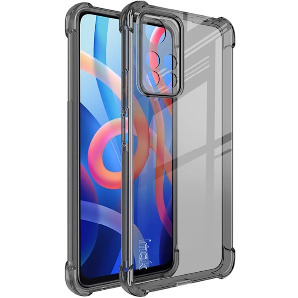 IMAK Airbag Cover for Xiaomi Redmi Note 11 Pro Plus 5G - Läpinäkyvä Musta Transparent
