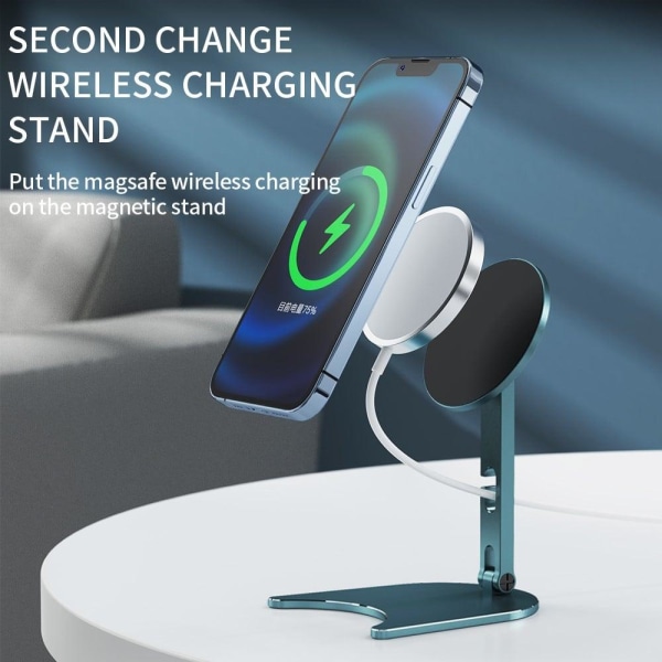 Universal aluminum alloy foldable phone charging stand - Silver Silvergrå