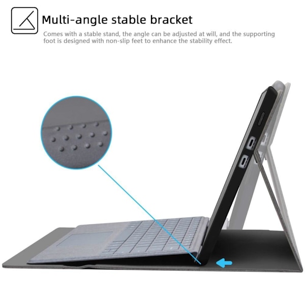 Microsoft Surface Pro / Pro 2 hybrid læderetui Silver grey