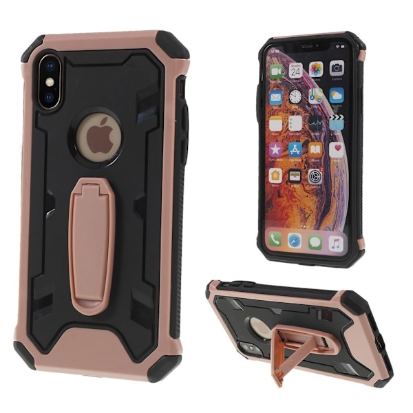 Stöttåligt kombinationsfodral för iPhone Xs Max - Rosa Rosa