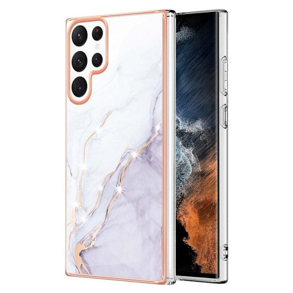 Marble Samsung Galaxy S23 Ultra Etui - Hvid Marmor White