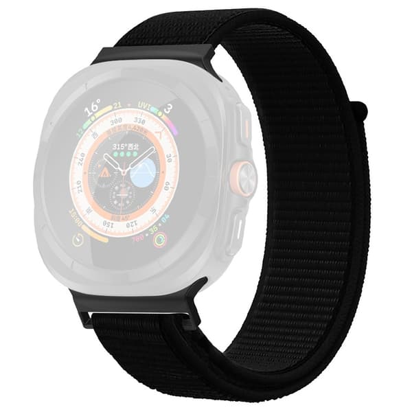 Samsung Galaxy Watch Ultra 47mm Adjustable Braided Nylon Band Replacement Wrist Strap - Black Black