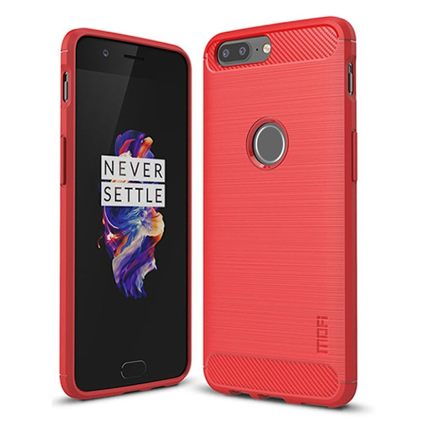 MoFi Carbon OnePlus 5T cover - Rød Red