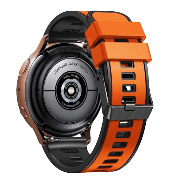 20 mm universal urrem med to farver - Orange / Sort Orange