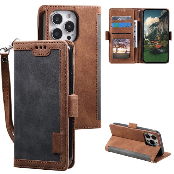 Surburbian iPhone 15 Pro Max læder flip etui - Sølv/Grå Silver grey