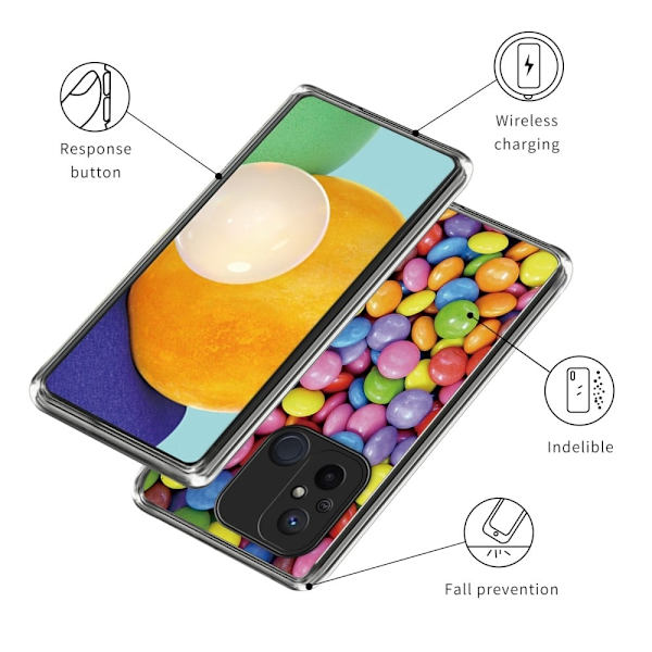 Deco Xiaomi Redmi 12C cover - Regnbue-Slik Multicolor