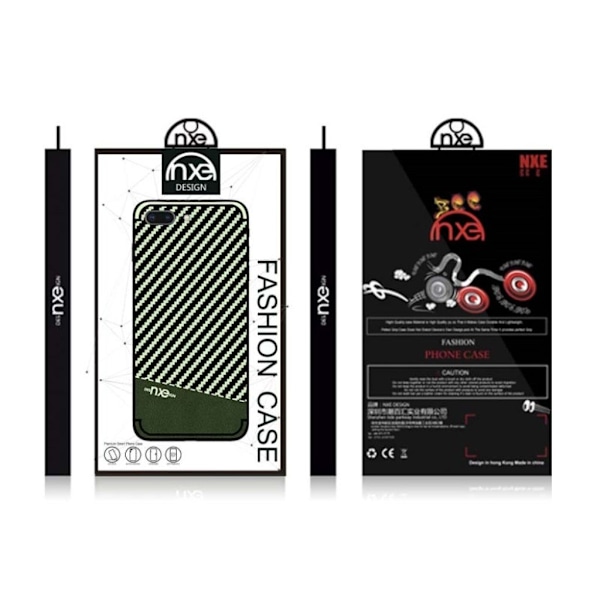NXE iPhone 7 Plus / 8 Plus TPU etui med kulfiberkorn - Grøn Green