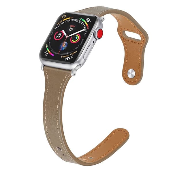 Apple Watch Series 5 40mm ægte læder Urrem - Khaki Brown