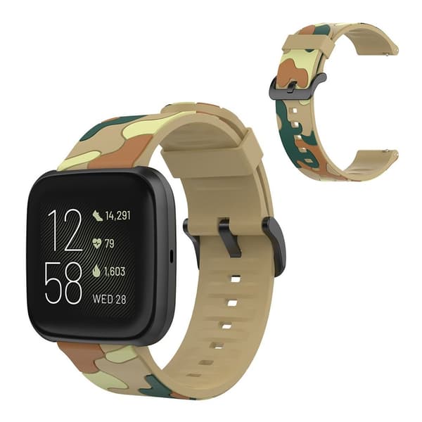 Fitbit Versa 2 / Lite camouflage silikonikellonauha - Khaki Brown