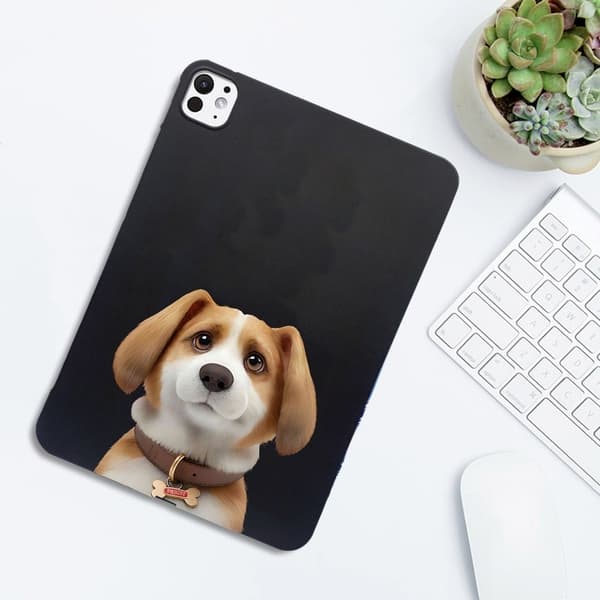 iPad Pro 13 (2024) Case Pattern Printing Slim Flexible Tablet Protective Cover - Harrier Beagle Brown