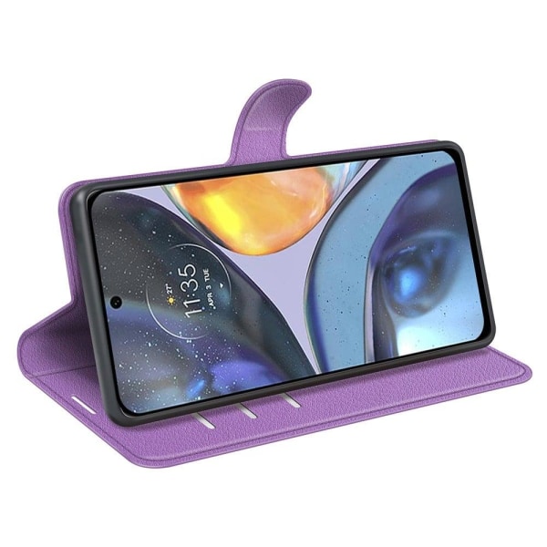 Klassisk Motorola Moto G22 flip etui - Lilla Purple