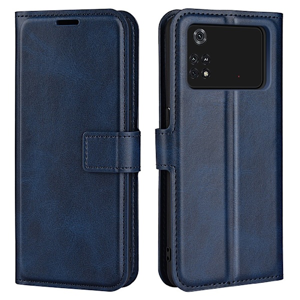Xiaomi Poco M4 Pro læderetui med pung - Blå Blue