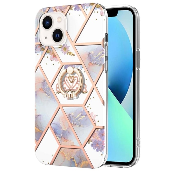 Marmormotiv iPhone 14 skal - Krona multifärg