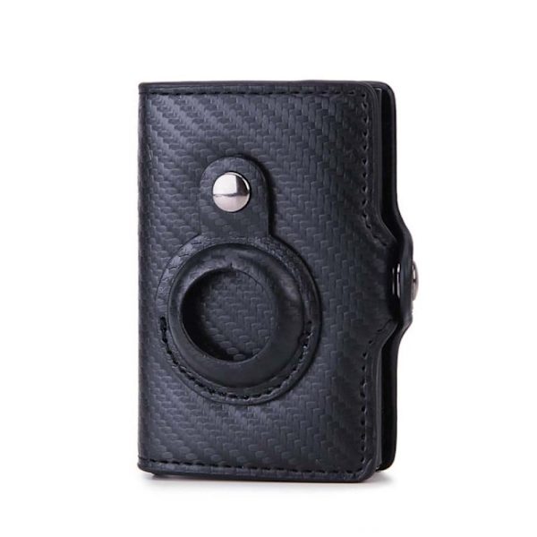 AirTags pungcover i læder - Kulfiber Black