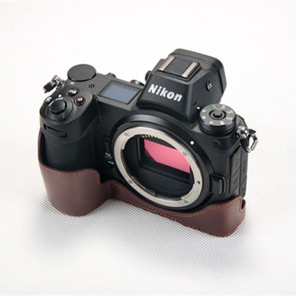 Nikon Z7 holdbart læder etui - Kaffe Brown