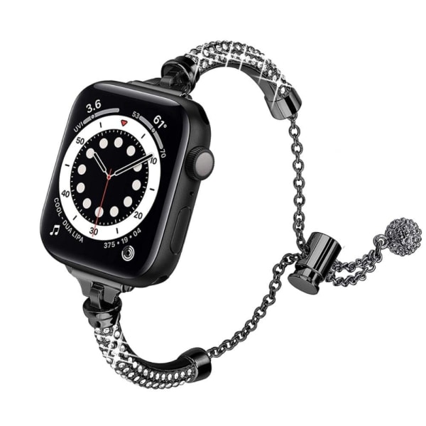 Apple Watch (41mm) elegant urrem med rhinsten - Sort Black