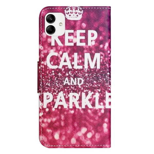 Wonderland Samsung Galaxy A04 Flippetui - Keep Calm og Sparkle Red