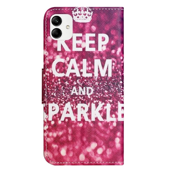 Wonderland Samsung Galaxy A04 Läppäkotelo - Keep Calm And Sparkle Red