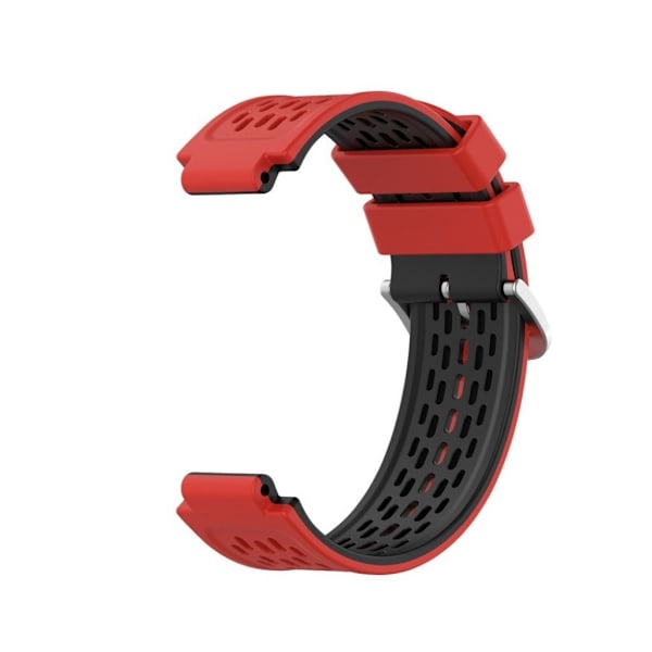 24mm dual-layer silicone watch band for Garmin Forerunner device - Red / Black Röd
