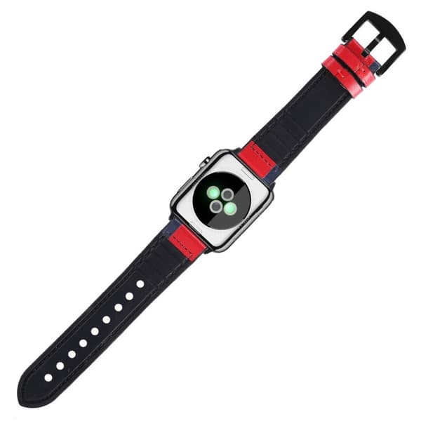 Apple Watch Series 5 40mm ægte læder silikone Urrem - Rød Red
