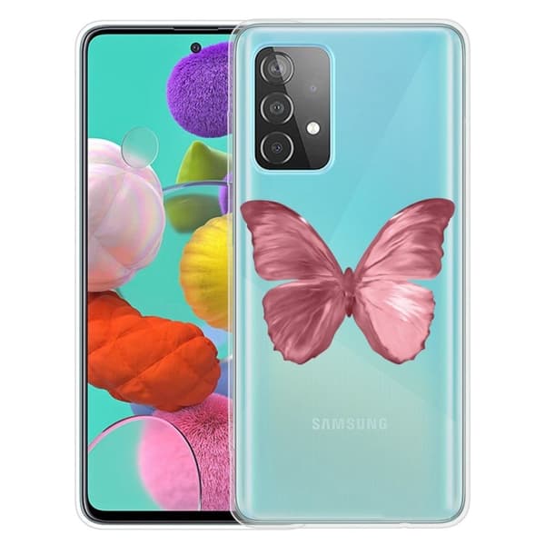 Butterfly Samsung Galaxy A23 skinnveske - Rosa Sommerfugl Pink
