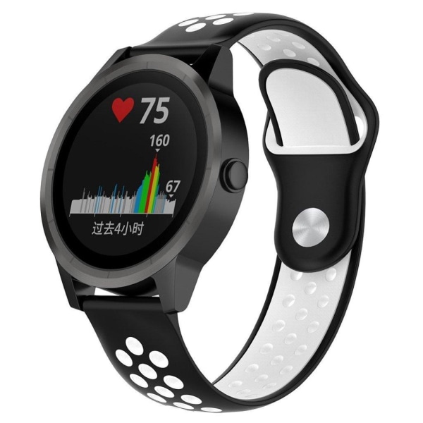 Garmin Venu kaksivärinen silikonikellonauha - Musta / Valkoinen Black