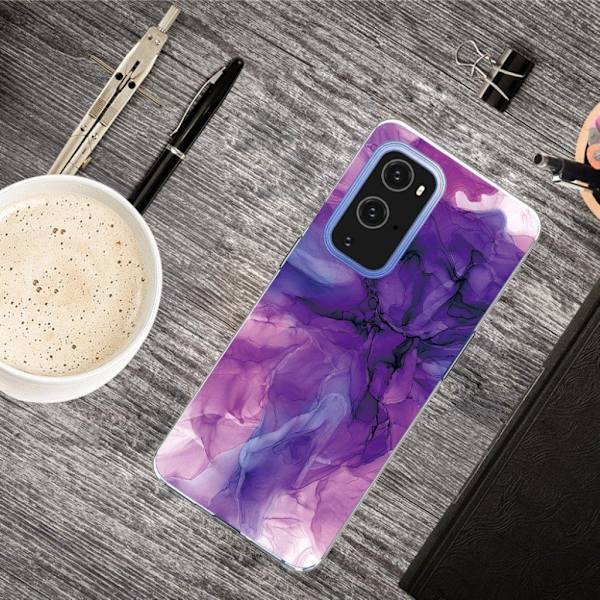 marmor OnePlus 9 Pro etui - Dreamy lilla marmor Purple