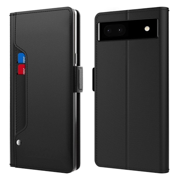 Phone Suojakotelo With Make-up Mirror And Slick Design For Google Pixel 6a - Musta Black
