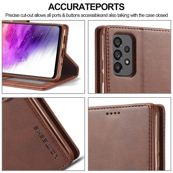 LC.IMEEKE Samsung Galaxy A73 flip case - Ruskea Brown