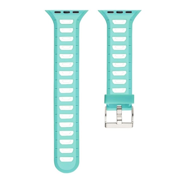 Apple Watch 38mm silikone urrem - Grøn/hvid Multicolor