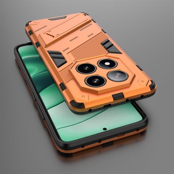 Støtsikkert hybriddeksel med et moderne preg for Xiaomi Redmi Note 14 Pro 5G - Oransje Orange