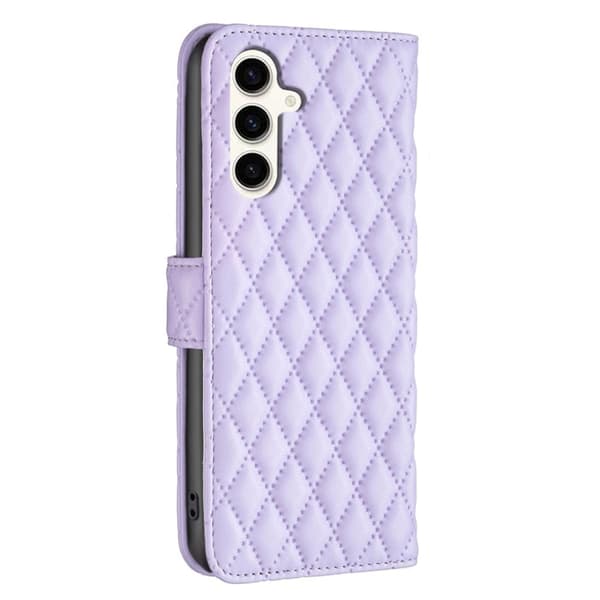 Rhombus mat Samsung Galaxy S24 FE flip etui - Lilla Purple