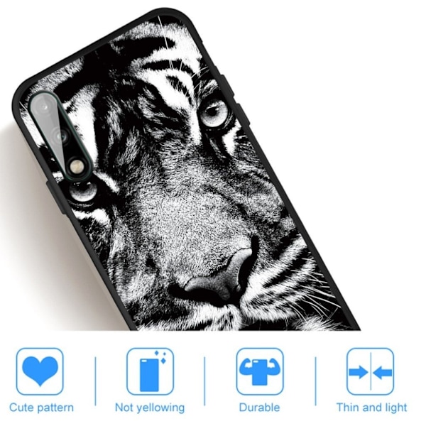 Imagine Huawei P40 Lite E Cover - Tiger Ansigt Multicolor