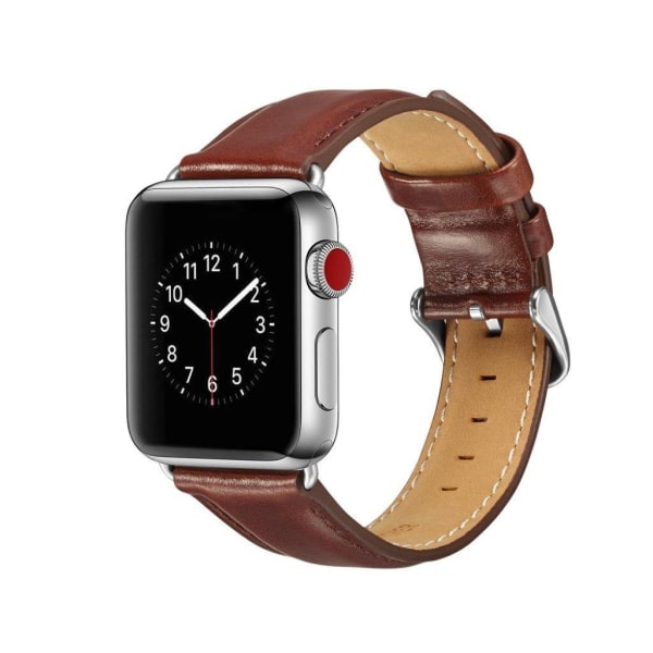 Apple Watch Series 4 40mm villihevos rakenne pinnoitettu lehmänvuohen nahkainen kellon vaihto ranneke - Kahvi Brown