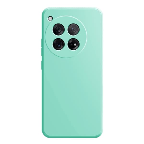 Mikrofiberfôret deksel i mykt gummi for OnePlus 12 - Lys Cyan Green