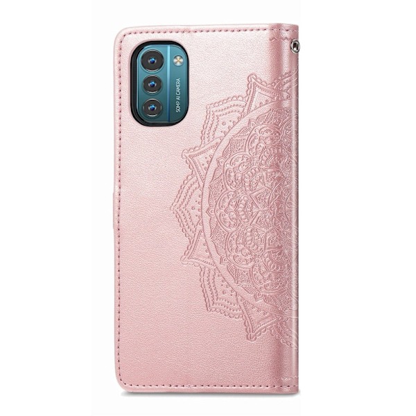 Mandala Nokia G21 / G11 Flippetui - Rose Gull Pink