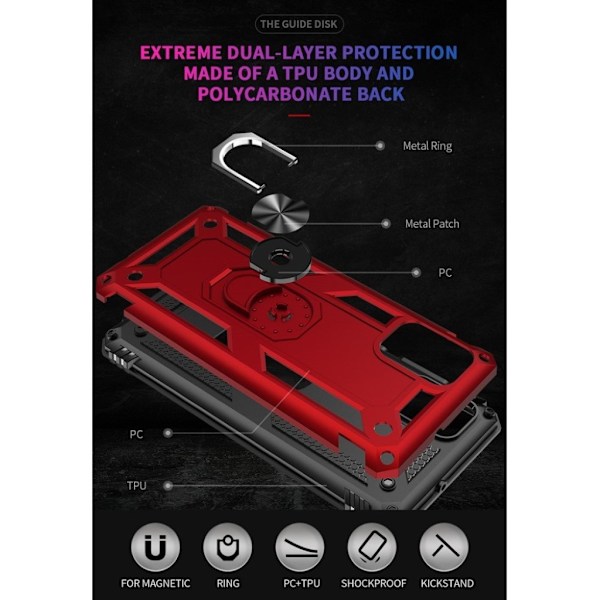 Bofink Combat Samsung Galaxy A71 5G kotelot - Punainen Red
