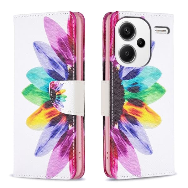Wonderland Xiaomi Redmi Note 13 Pro Plus flip kuoret - Auringonkukka Multicolor