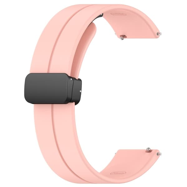 Huawei / Samsung Universal 22 mm smartwatch-rem Magnetisk vikbar spänne Silikonband - Ljusrosa Rosa