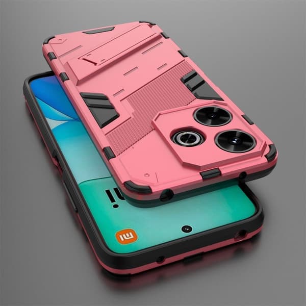 Støtsikkert hybriddeksel med et moderne preg for Xiaomi Redmi 13 - Rose Pink