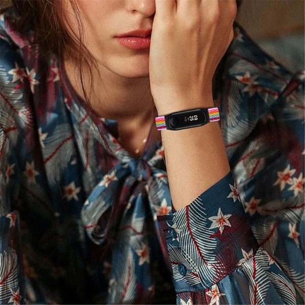 Xiaomi Mi Smart Band 6 / 5 elastisk nylon-urrem - Farverig Multicolor