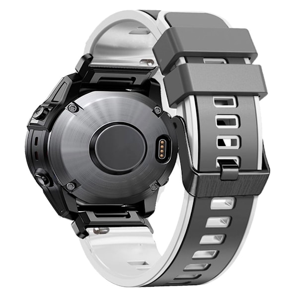 Tvåfärgat klockarmband i silikon för Garmin Watch och Coros Vertix - Grå / Vit Silvergrå