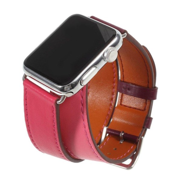 Apple Watch Series 4 44mm klockarmband i äkta läder - Ros Rosa