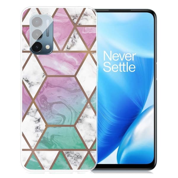 Marble design OnePlus Nord N200 5G cover - Hvid Diamant I Farverig Baggrund Multicolor