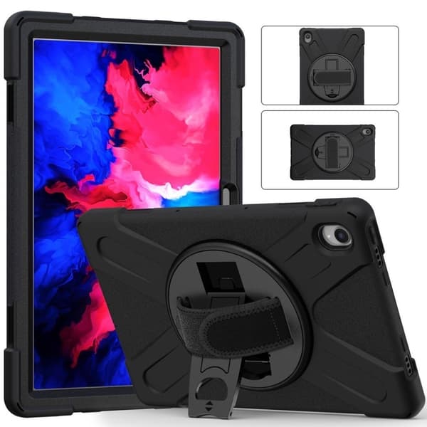 Lenovo Tab P11 360 vridbar kickstand-hållare + silikonfodral - Svart Svart