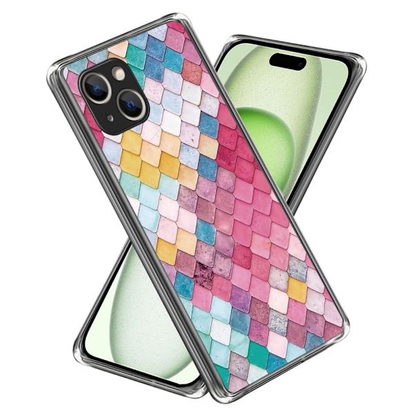 Deco iPhone 15 cover - Regnbue Rombe Multicolor