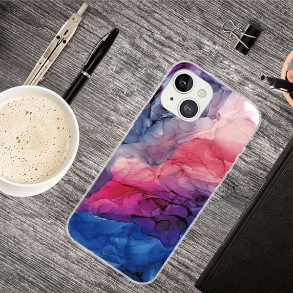 Marble design iPhone 14 Plus cover - Vandigt Levende Mønster Multicolor