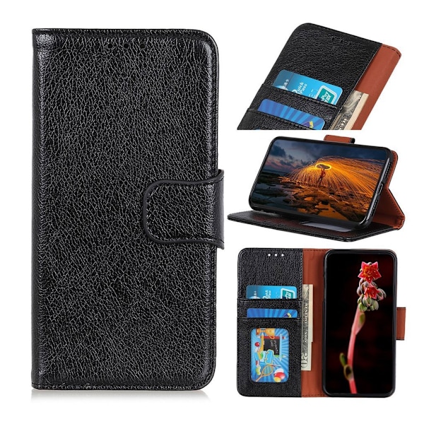 Nokia 1 Plus nappa split lædercover - sort Black